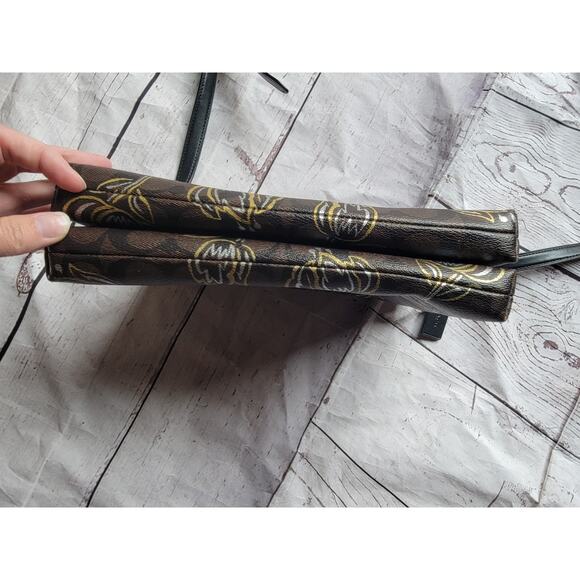 Coach Shoulder Bag Brown Black Signature F77982 ec-20233 Good Condition Floral - Picture 4 of 11